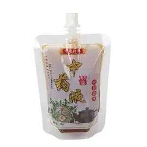 Traditional Chinese Medicine Liquid Bag with Heating Fresh Disposable Herbal Tea Liquid Transparent Self standing Suction Bag