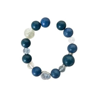 Traditional Chinese-style Blended-scent Bead Bracelet [Blue Mist Clear Ripple] DIY Natural Medicinal Incense Buddhist Rosary