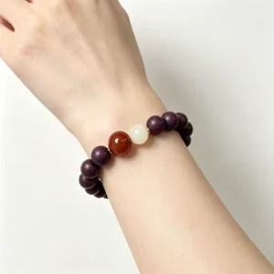 Traditional Herb Bracelet Marbled Agate Jewelry Elegant Jade Accessory for Gift and Daily Fashion