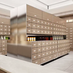 Traditional Stainless Steel Eco-friendly Chinese Medicine Storage Cabinet with Drawers for Hospital Clinic