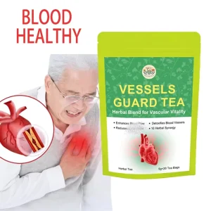 Vessels Guard Tea 10 Herbs Synergy Tea with Ginkgo Biloba & Polygonatum for Enhanced Blood Flow & Vascular Vitality for Adults