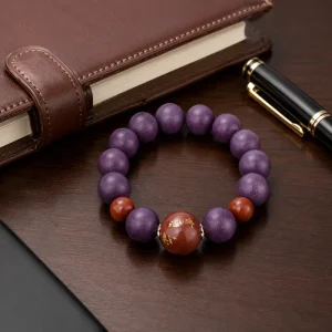 Vintage Aesthetic Elegant Lady Prosperity Protection Natural Herbal Stone Ethnic Bangle for Festival
