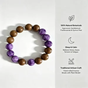 Vintage Yoga Lovers Fatigue Relief Traditional Chinese Medicine Herbal Beads Energy Bracelet for Daily Relaxation