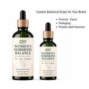 Women Hormone Balance Drops 9 Botanical Extracts 1200mg Vitex Dong Quai Black Cohosh 60 ML Liquid Drops