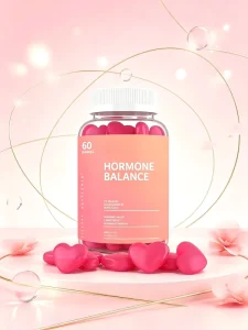 Women Hormone Balance PMS Relief Gummies Dong Quai Cranberry Vitamin Gummy for Menstrual Cramp & Mood Support