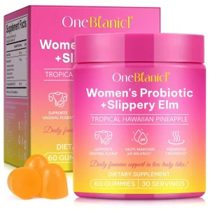 Women’s Probiotic+Slippery Elm 60 Gummies Help Maintain PH Balance Improve Immunity Women Health Supplement