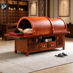 Wooden Moxibustion Massage Table Bed with Graphene Far Infrared Heating Traditional Chinese Medicine Hotel & Bedroom Use