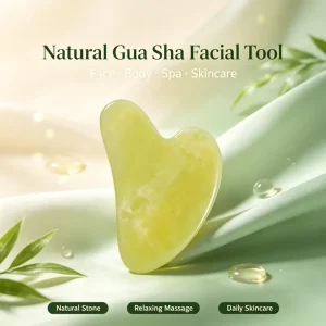 Xiuyan Jade Heart Gua Sha Stone TCM Therapy Lymph Drainage Face Massager Anti Wrinkle Beauty Gua Sha Board for Salon Home Spa