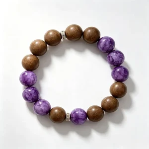 Zen Style Women Sleep Aid Calm Hand-rolled Herbal Purple Chalcedony Aromatherapy Bracelet for Meditation